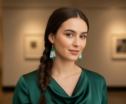 Coastal Gem – Ocean-Inspired Resin Clay Earring ✨