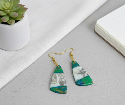 Coastal Gem – Ocean-Inspired Resin Clay Earring ✨